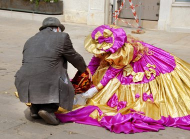 Street performers in Venice clipart