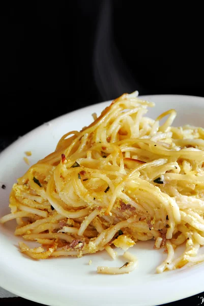Appetizing pasta on plate — Stock Photo, Image