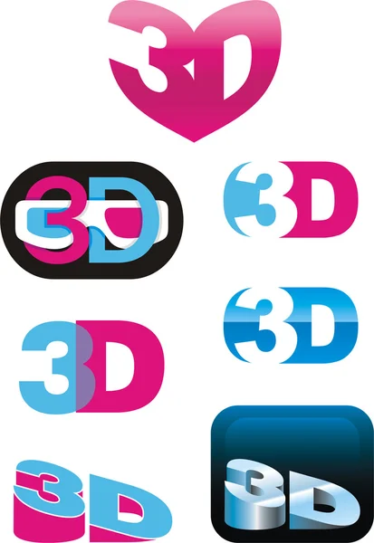 Logos 3d — Vetor de Stock