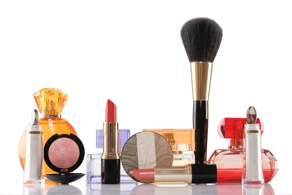 Perfume e maquiagem, conceito de beleza — Fotografia de Stock