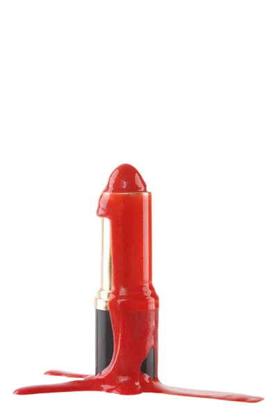 Melted red lipstick — Stock Photo, Image