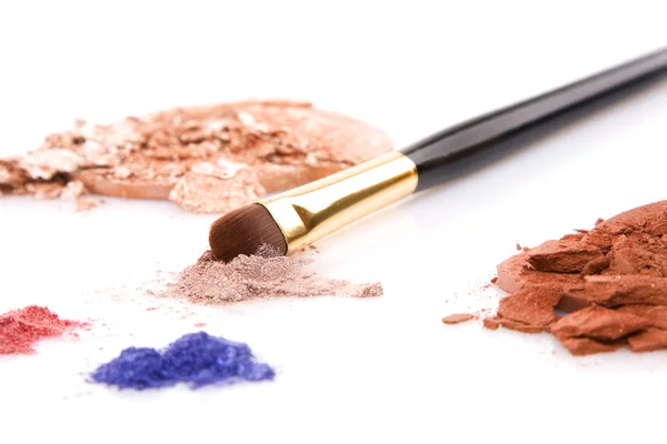 Powder for makeup and brush — Stock Photo, Image