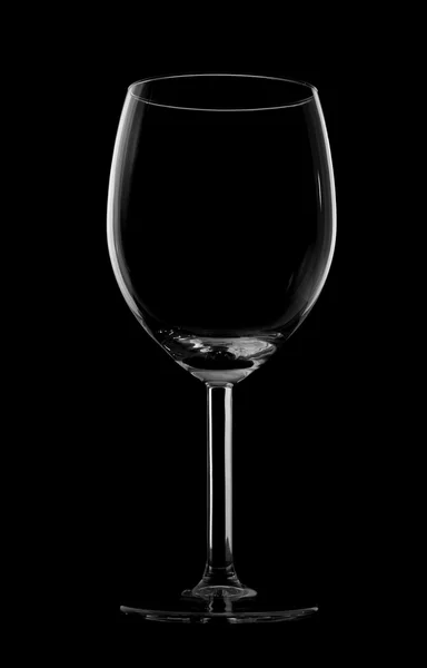 Silhouette di bicchiere di vino isolato su nero — Foto Stock