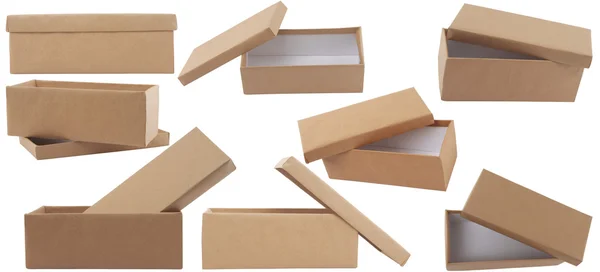 Geschenk braune Schachtel mit Deckel — Stockfoto
