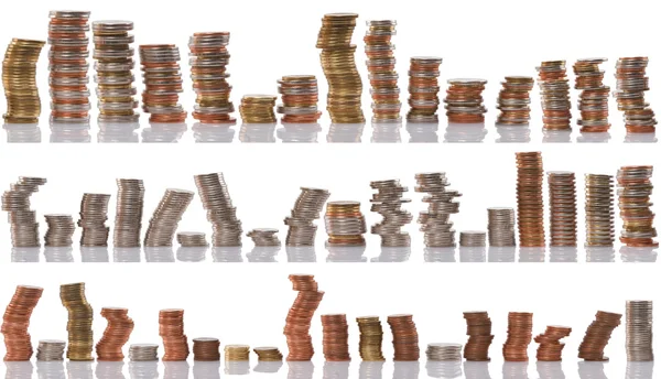 Montones de monedas, concepto financiero — Foto de Stock