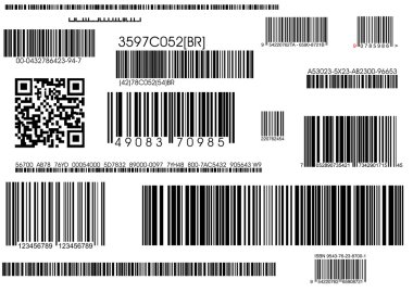 Standard barcodes and shipping barcode clipart