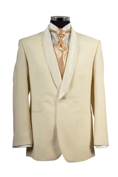Withe terno e gravata de ouro para cerimônia — Fotografia de Stock