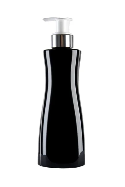 Black cosmetics bottle — Stock Photo, Image