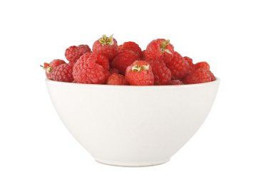 Full bowl with ripe raspberry clipart