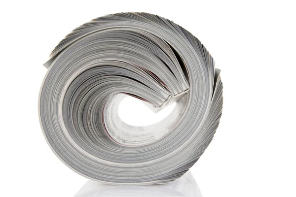 Dergi roll üzerine beyaz izole — Stok fotoğraf
