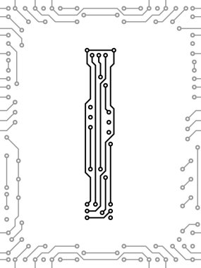 Alphabet of printed circuit boards clipart