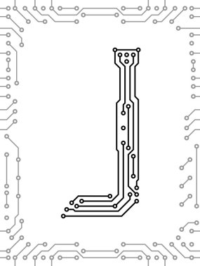 Alphabet of printed circuit boards clipart