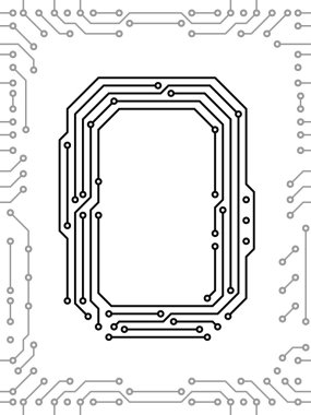 Alphabet of printed circuit boards clipart