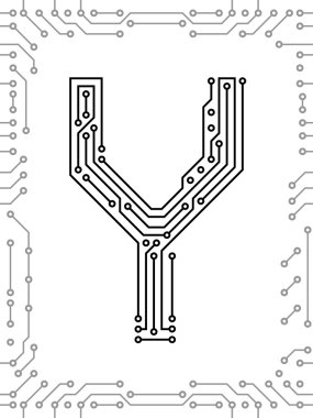 Alphabet of printed circuit boards clipart