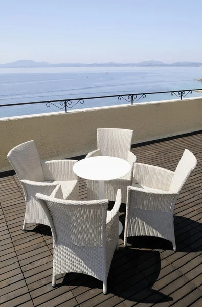 stock image Terrace with sea view