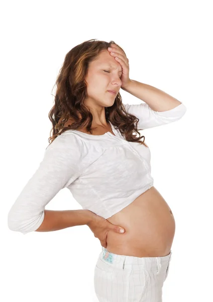 怀孕妇女有疼痛 — 图库照片