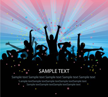 Set of group peoples dance vector. flyer. clipart