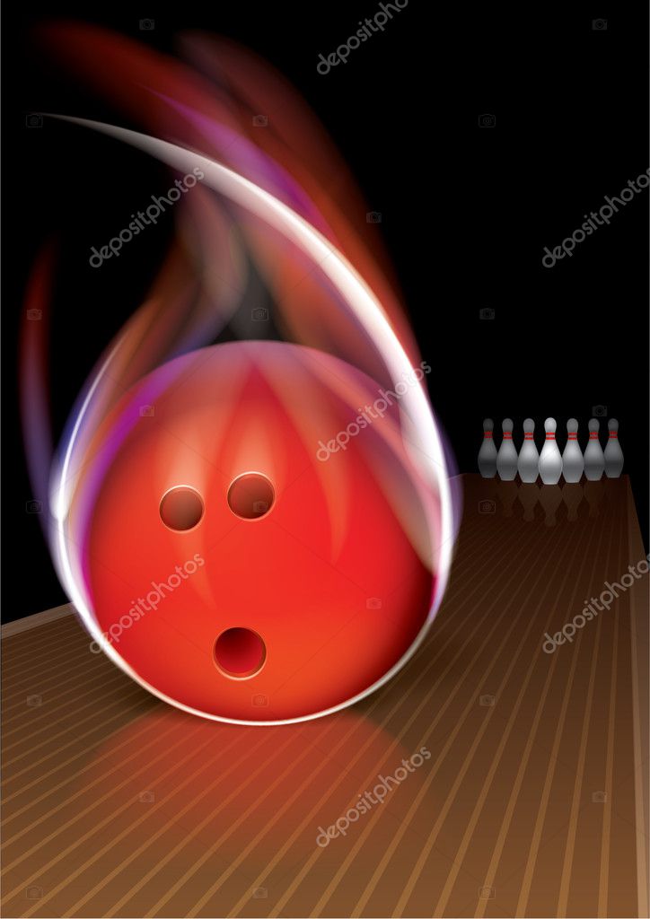 Flying bowling ball — Stock Vector © archetype 6460896