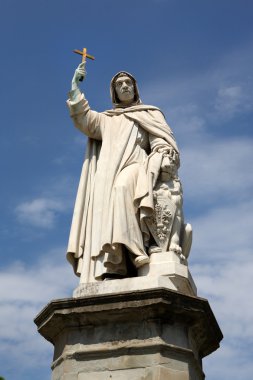 Statue of Girola o Savonarola in Florence Italy clipart