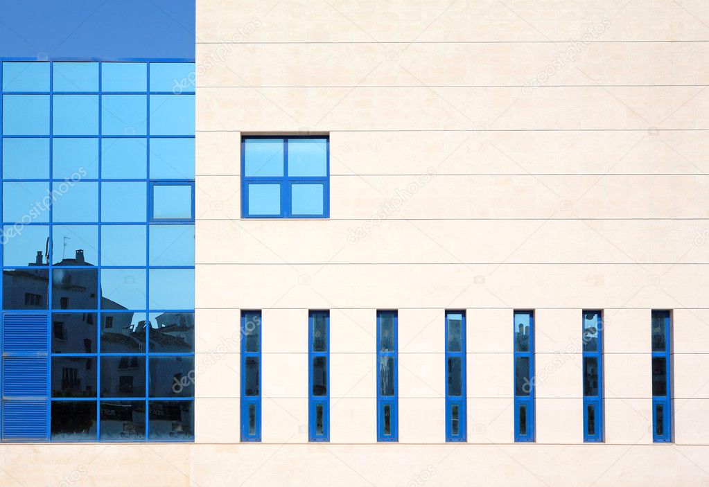 Stunning architecture and windows of modern building