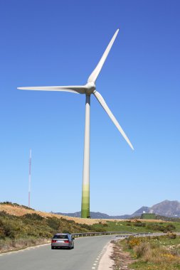 Huge sail of wind farm generator in Spain clipart