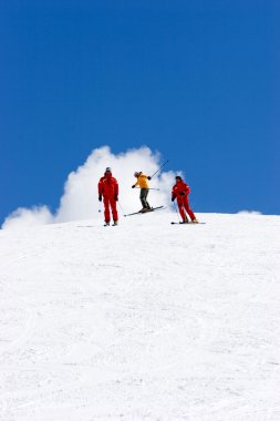Ski slopes of Prodollano ski resort in Spain clipart