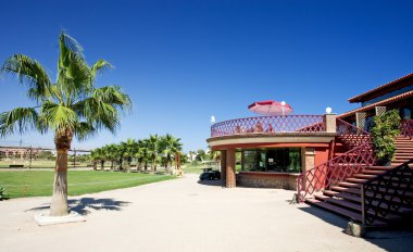 Playa Serena golf clubhouse on the Costa del Almeria clipart