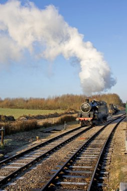 eski buharlı tren wareham, dorset kalede swanage, içten yanmalı motor