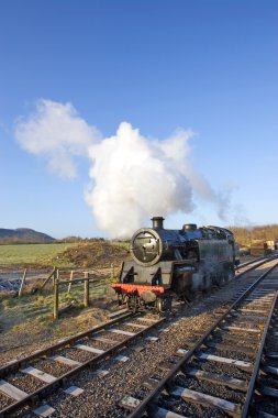 eski buharlı tren wareham, dorset kalede swanage, içten yanmalı motor