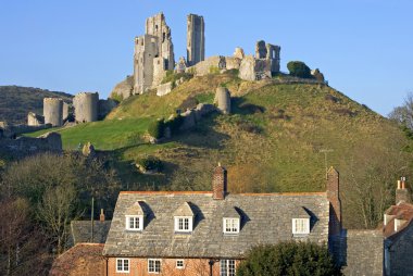 Corfe castle, swanage, dorset, Güney İngiltere