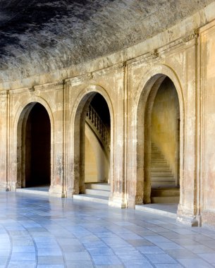 Ancient arena in the Alhambra Palace in Spain clipart