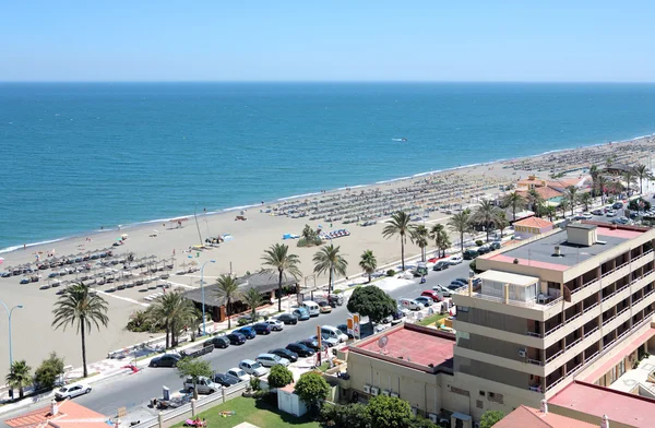 Vue aérienne de la plage et des vacanciers en vacances — Photo