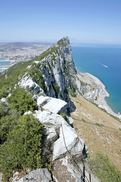 Weergave van tip van rots van gibraltar — Stockfoto