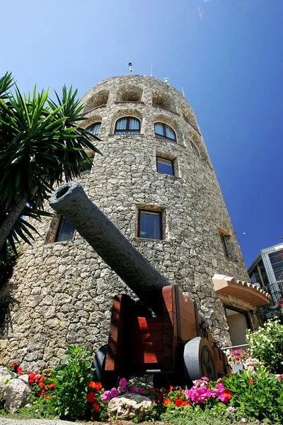 Maurerturm und Kanone — Stockfoto