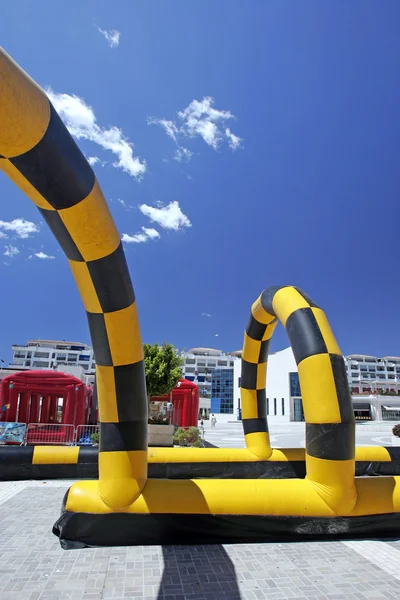 stock image Colorful inflatable go cart track