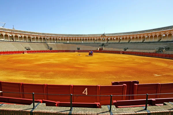 stock image Number 4 gate at large bullring in Seville Spain