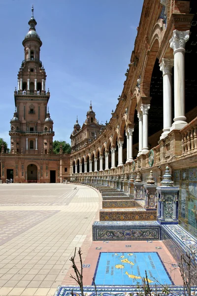 Plaza de Espana em Sevilha, Andaluzia, Espanha — Fotografia de Stock
