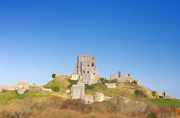 Corfe Castle, in Swanage, Dorset, Southern England — Stock Photo, Image
