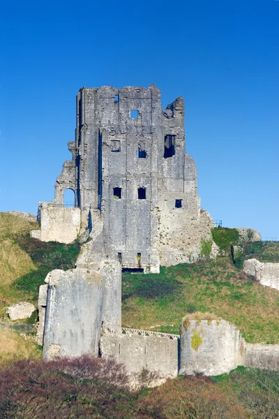 Corfe Castle, in Swanage, Dorset, Southern England — Stock Photo, Image