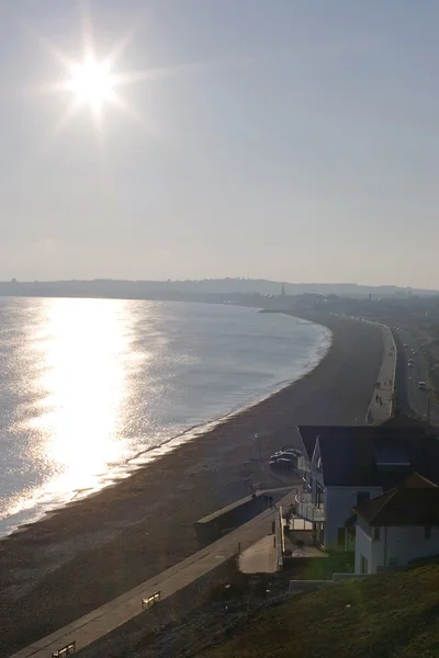 Weymouth beach och havet på eftermiddagen — Stockfoto