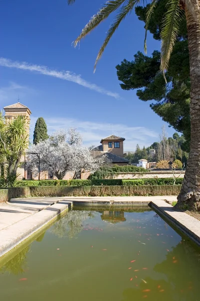 Gardens of Alhambra Palace in Granada — Stock Photo, Image