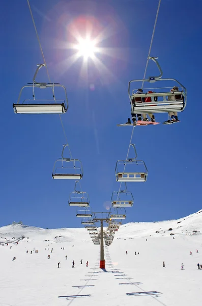 Ski slopes of Prodollano ski resort in Spain — Stock Photo, Image