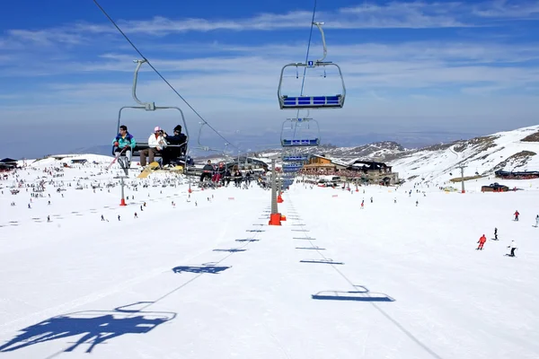 스페인에 있는 prodollano 스키장의 스키 슬로프 — 스톡 사진