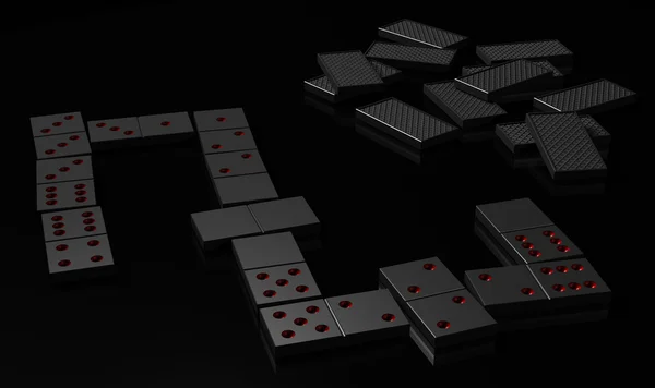 Yansıma karanlık domino — Stok fotoğraf