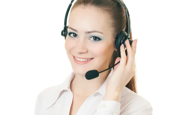 stock image Woman call with headset
