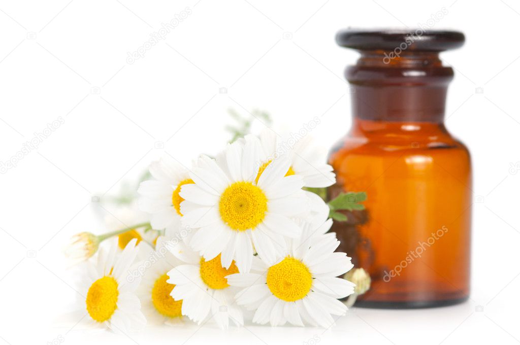 Aromatherapy composition on white background