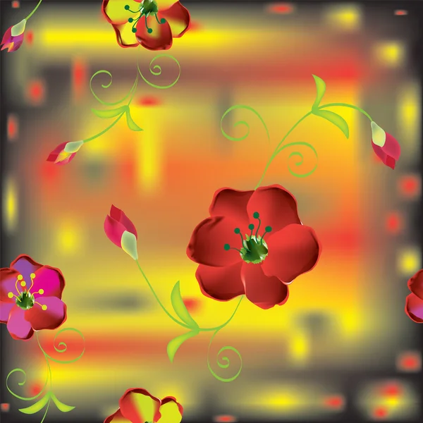 Бесшовный цветочный красочный узор — стоковый вектор