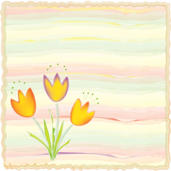 Blommig inbjudningskort på akvarell bakgrund — Stock vektor