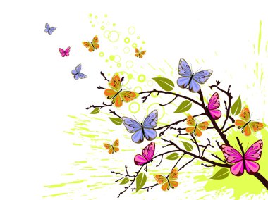 Butterfly branch clipart