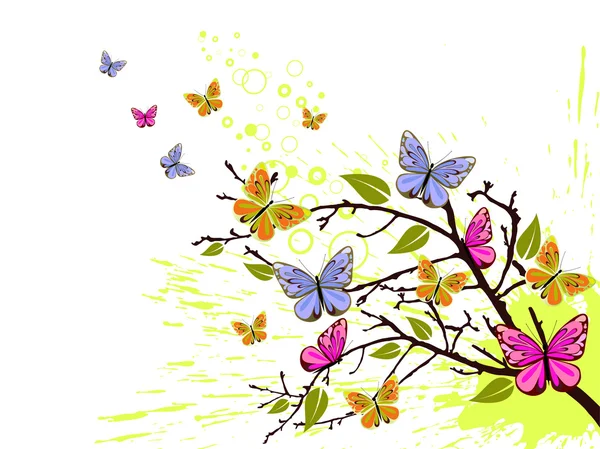 Rama mariposa — Archivo Imágenes Vectoriales